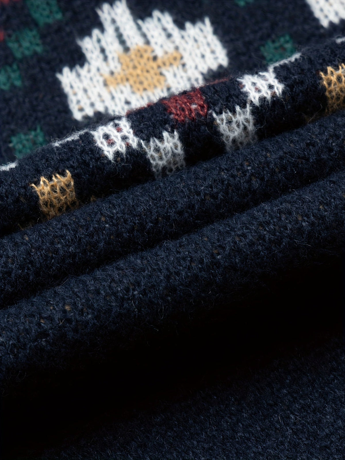 Hugo | Men's Navy Patterned Yoke Knit Sweater – Cosy Pullover