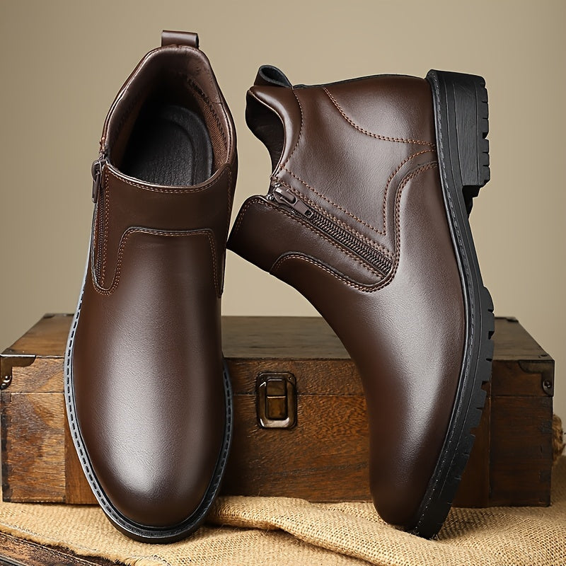 Luke | Men's Side Zip Winter Boots – Cushioned Fall Boots Sizes 12-14