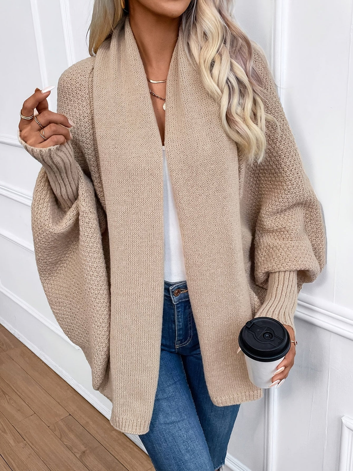 Vida | Women's Batwing Cardigan Sweater – Open Front Knit Cardigan