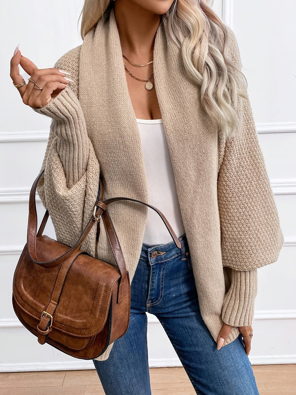 Vida | Women's Batwing Cardigan Sweater – Open Front Knit Cardigan