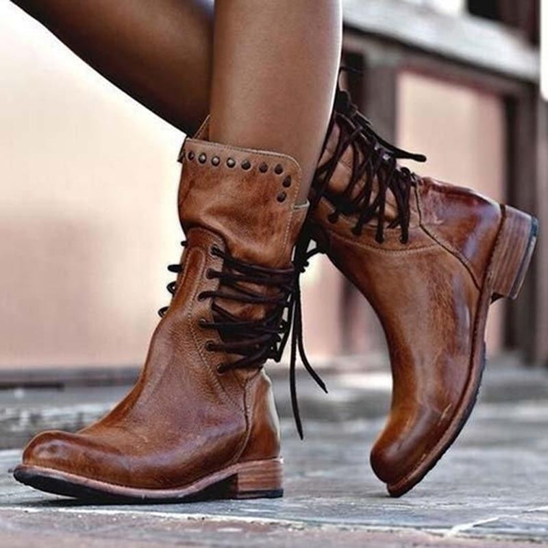 Piper | Women's Studded Ankle Boots – Brown