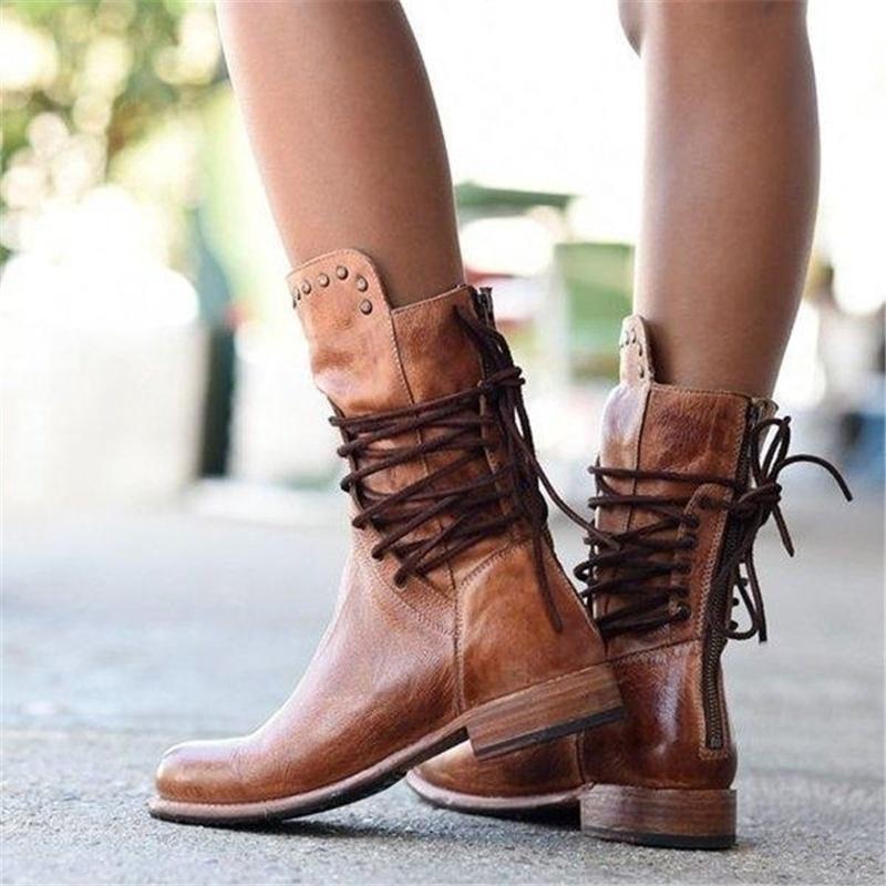 Piper | Women's Studded Ankle Boots – Low Heel Edgy Fall Boots