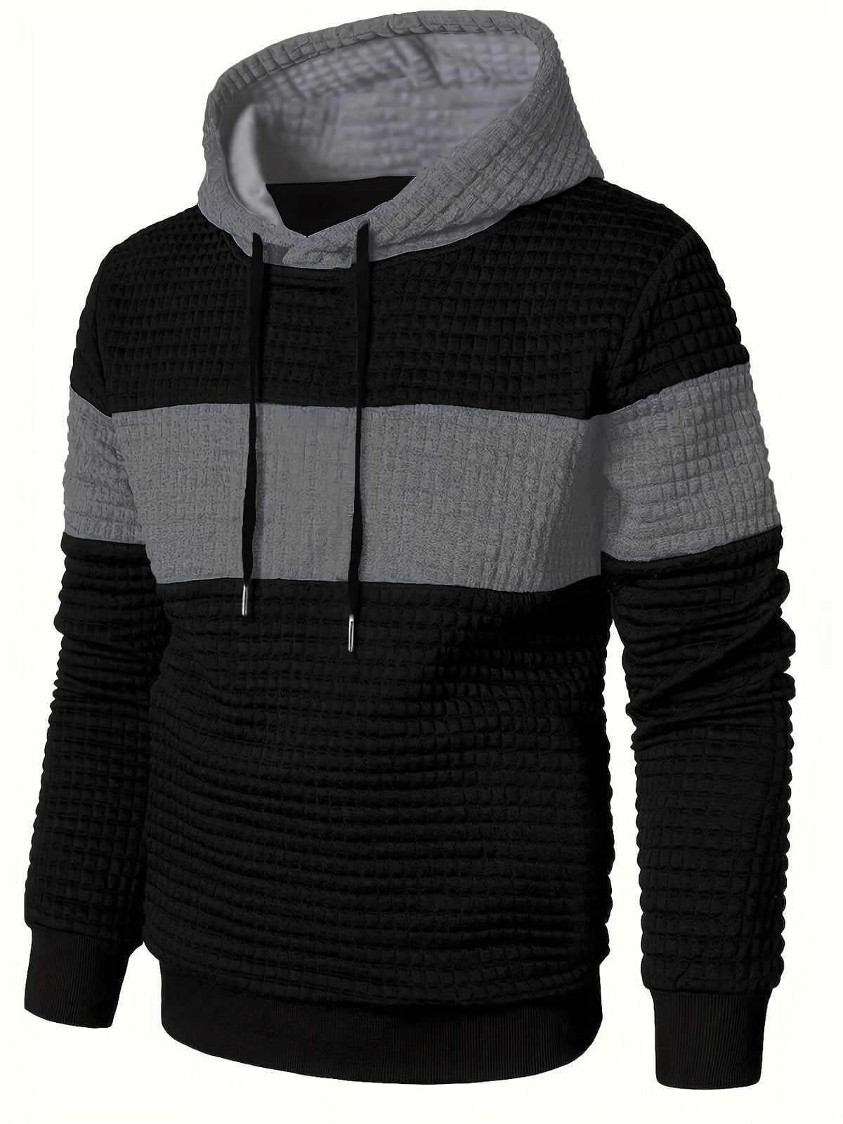 Holden | Men's Color Block Pullover Hoodie – Textured Relaxed Fit Sweatshirt