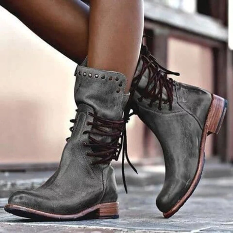 Piper | Women's Studded Ankle Boots – Gray