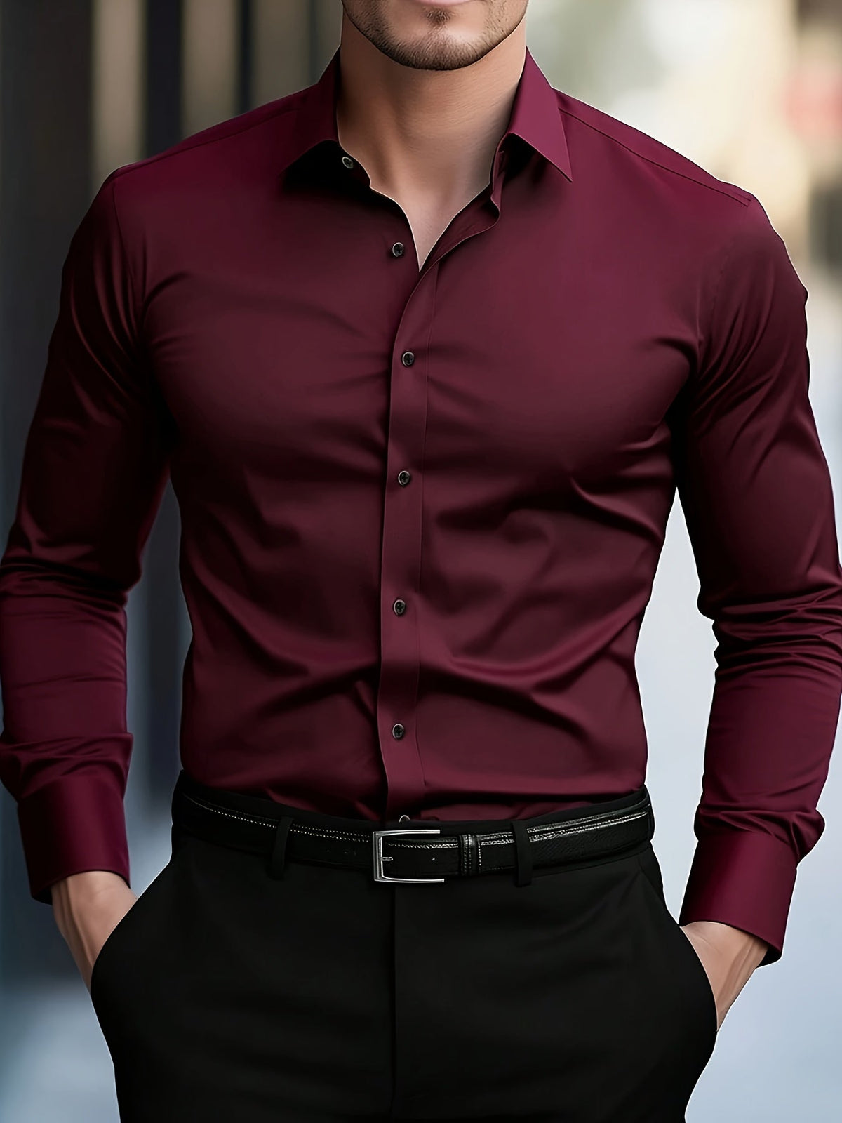 Ryan | Men's Tailored Dress Shirt – Long Sleeve Smart Shirt