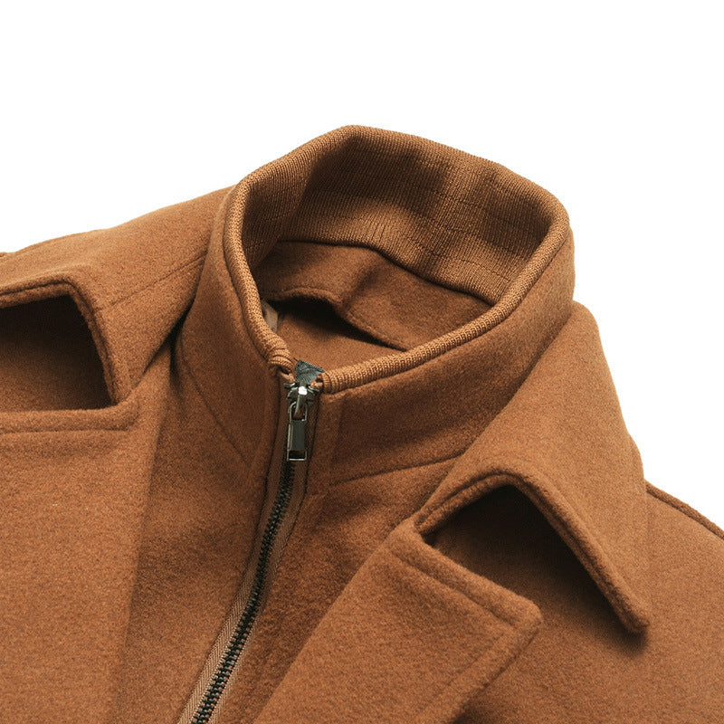 Oren | Men's Stand Collar Winter Coat – Tailored Wool Look Overcoat