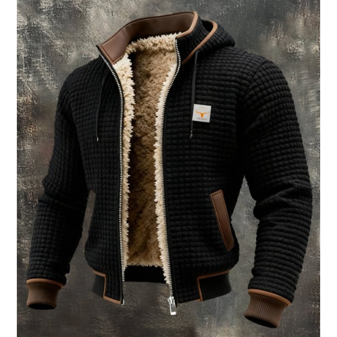 Hugo | Men's Sherpa Lined Quilted Winter Jacket – Hooded Winter Coat