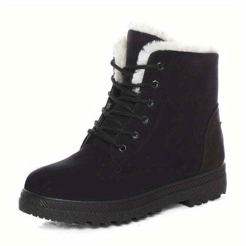 Lana | Women's Warm Lined Lace-Up Winter Boots – Plush Ankle Boots
