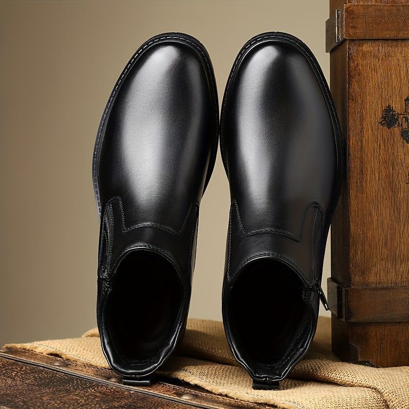 Luke | Men's Side Zip Winter Boots – Cushioned Fall Boots Sizes 12-14