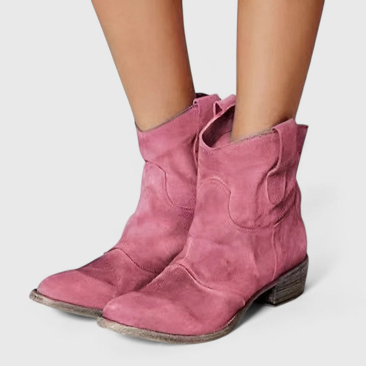 Ivy | Women's Western Ankle Boots – Pink