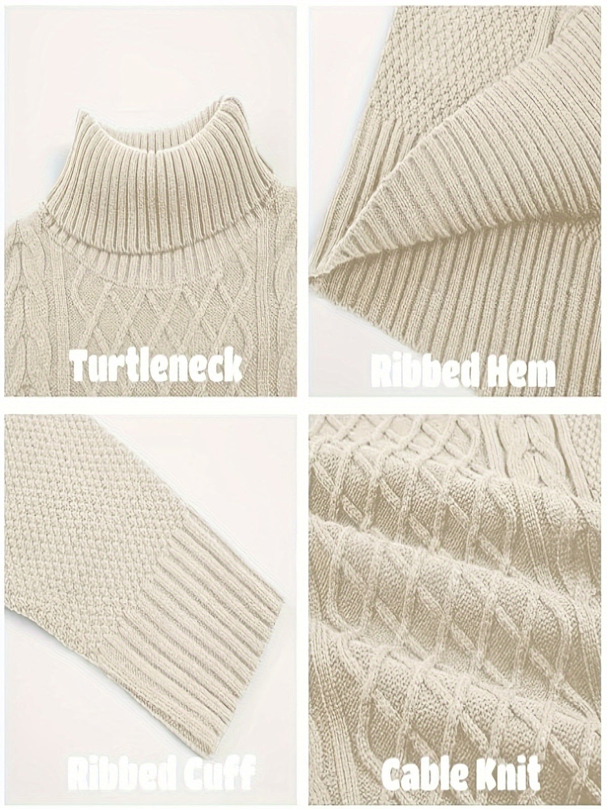 Blake | Men's Cable Knit Turtleneck Sweater – Warm High Neck Pullover