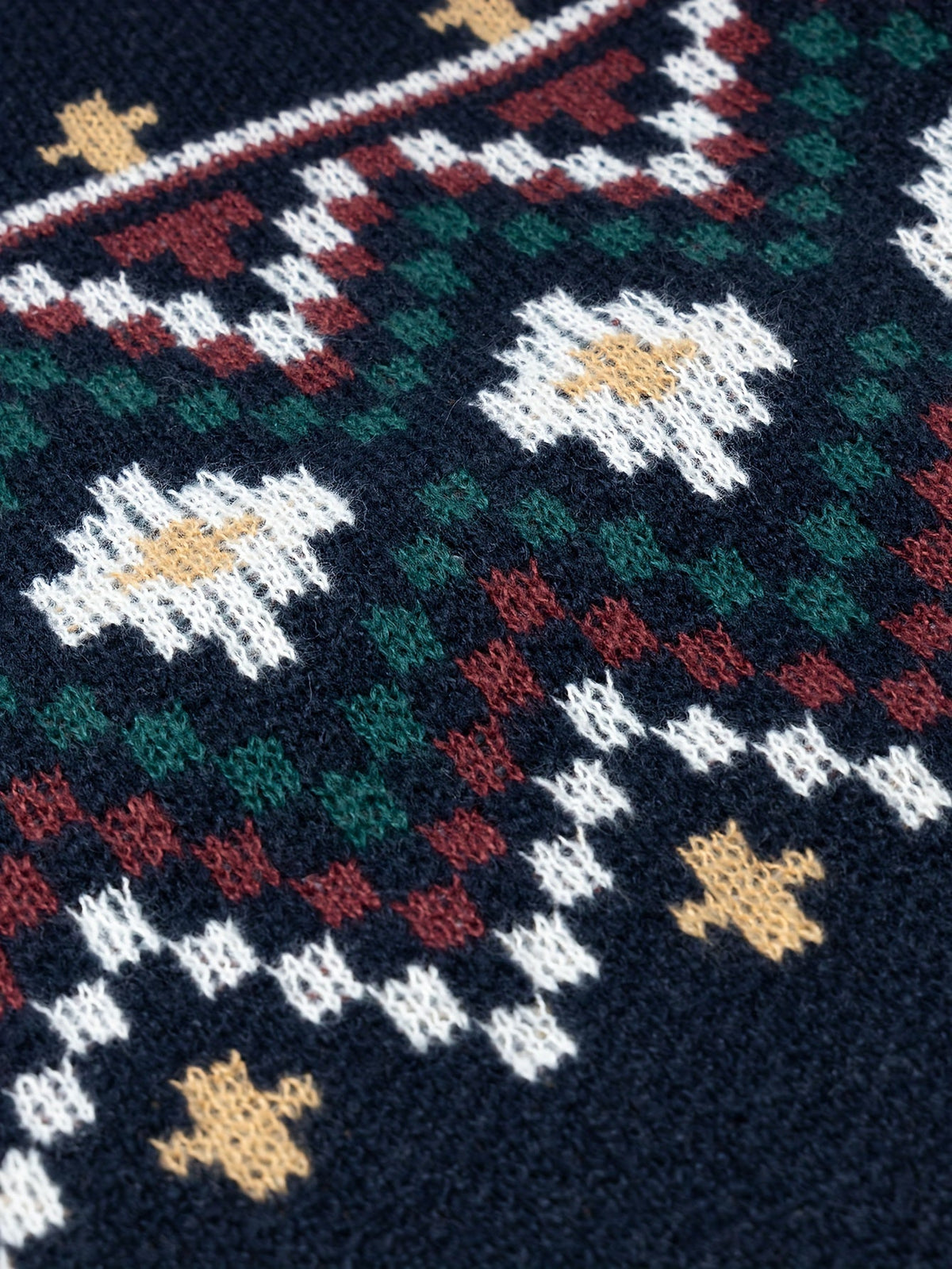 Hugo | Men's Navy Patterned Yoke Knit Sweater – Cosy Pullover