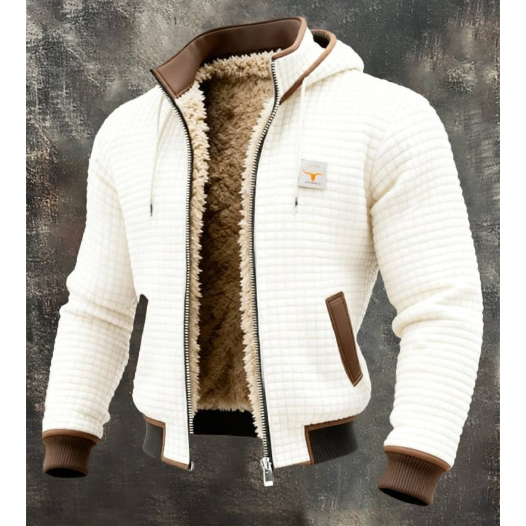 Hugo | Men's Sherpa Lined Quilted Winter Jacket – Hooded Winter Coat