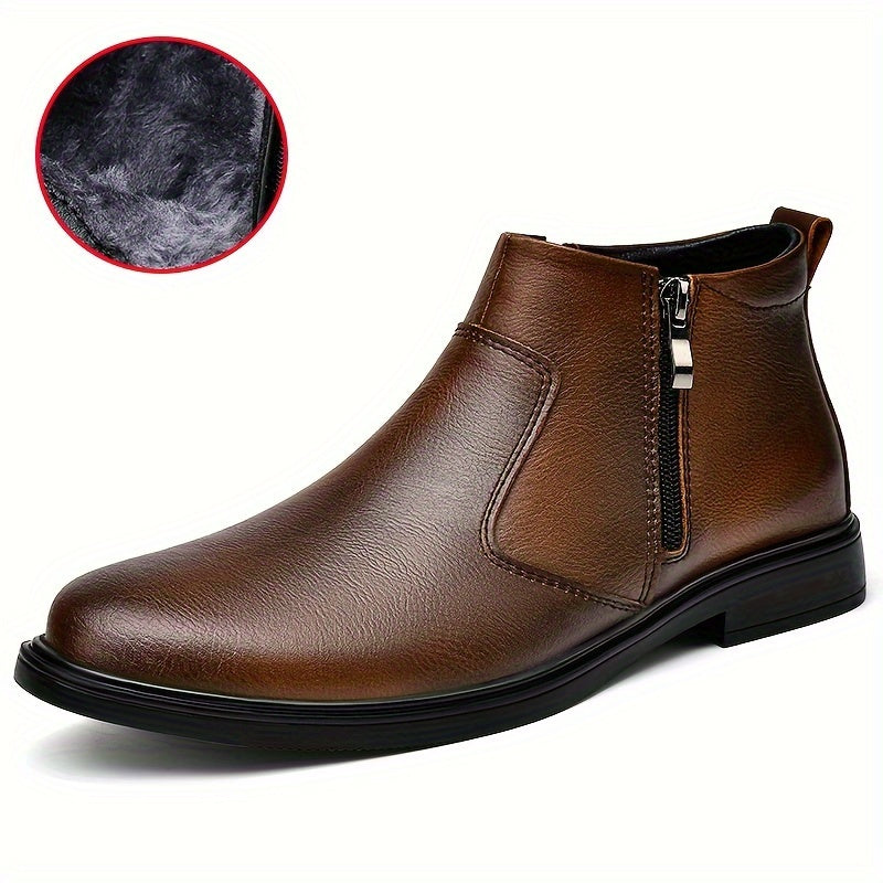 Dale | Men's Warm Lined Winter Boots – Zip Up Ankle Boots