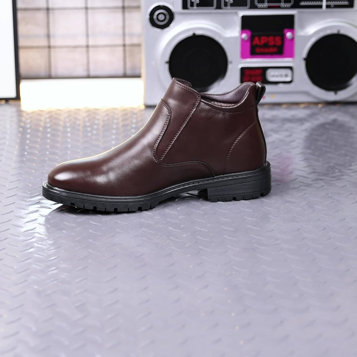 Luke | Men's Side Zip Winter Boots – Cushioned Fall Boots Sizes 12-14