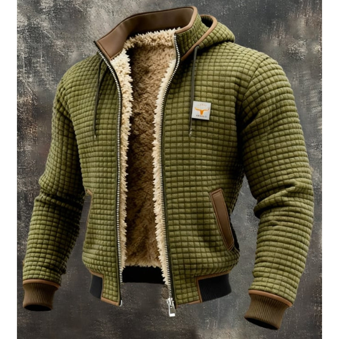 Hugo | Men's Sherpa Lined Quilted Winter Jacket – Hooded Winter Coat
