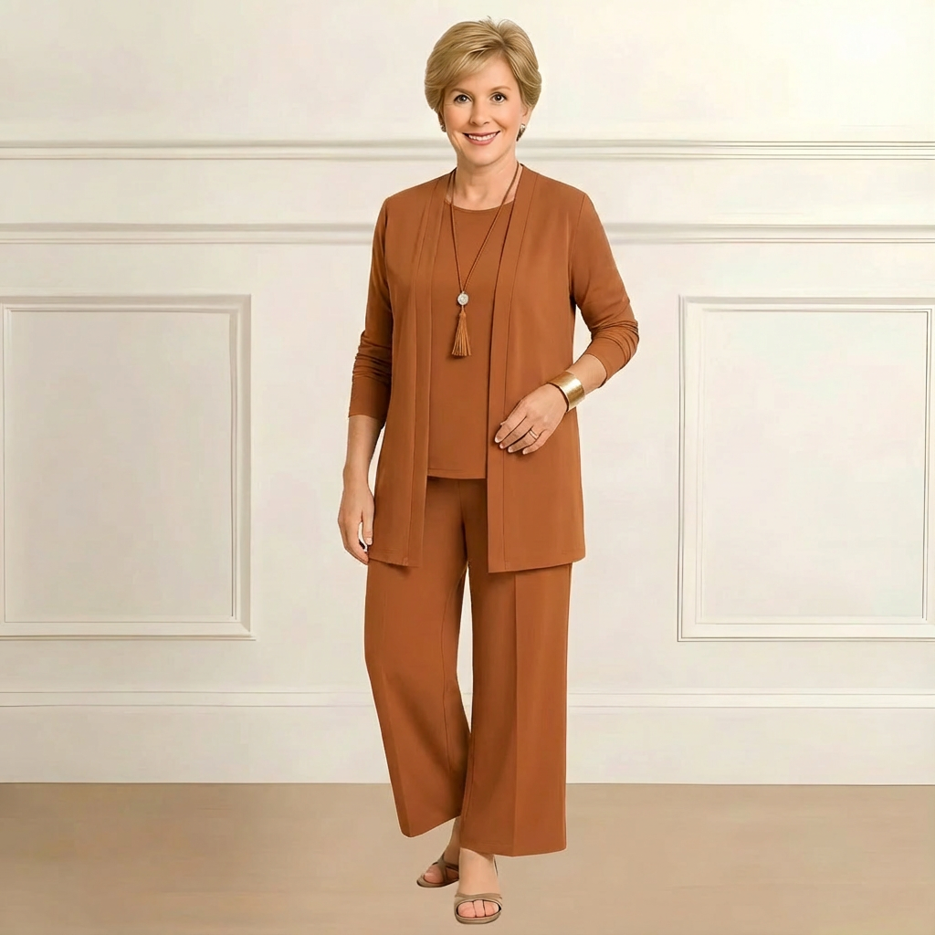 Adele | Women's Monochrome Three Piece Matching Set – Cardigan Lounge Set
