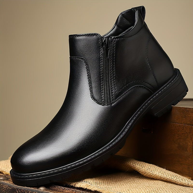 Luke | Men's Side Zip Winter Boots – Cushioned Fall Boots Sizes 12-14