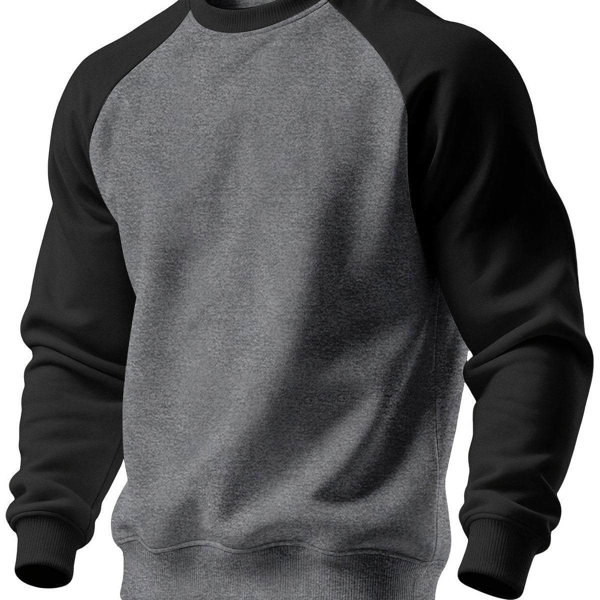 Pete | Men's Raglan Crewneck Sweatshirt – Dark Gray + Black
