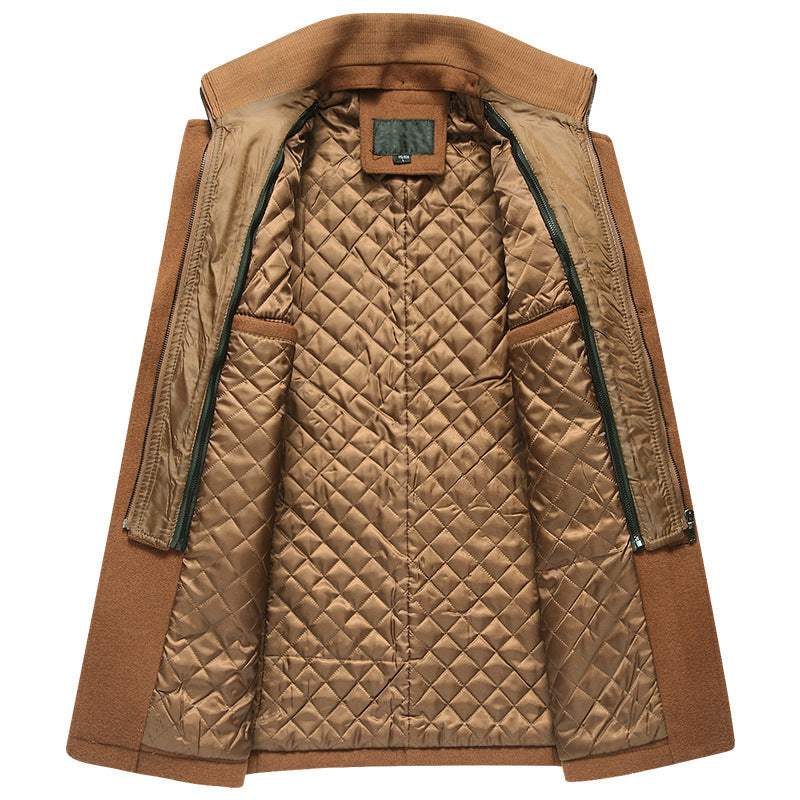 Oren | Men's Stand Collar Winter Coat – Tailored Wool Look Overcoat