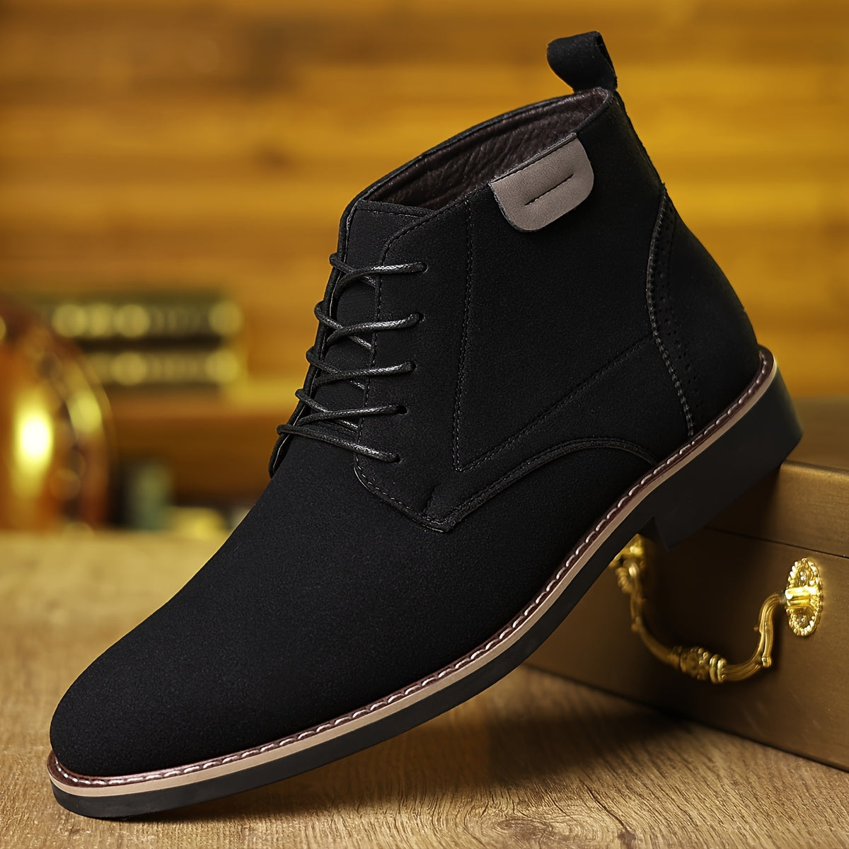 Pete | Men's Cushioned Lace Up Winter Boots – Black