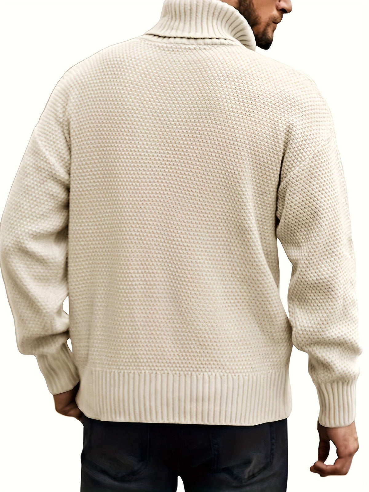 Blake | Men's Cable Knit Turtleneck Sweater – Warm High Neck Pullover