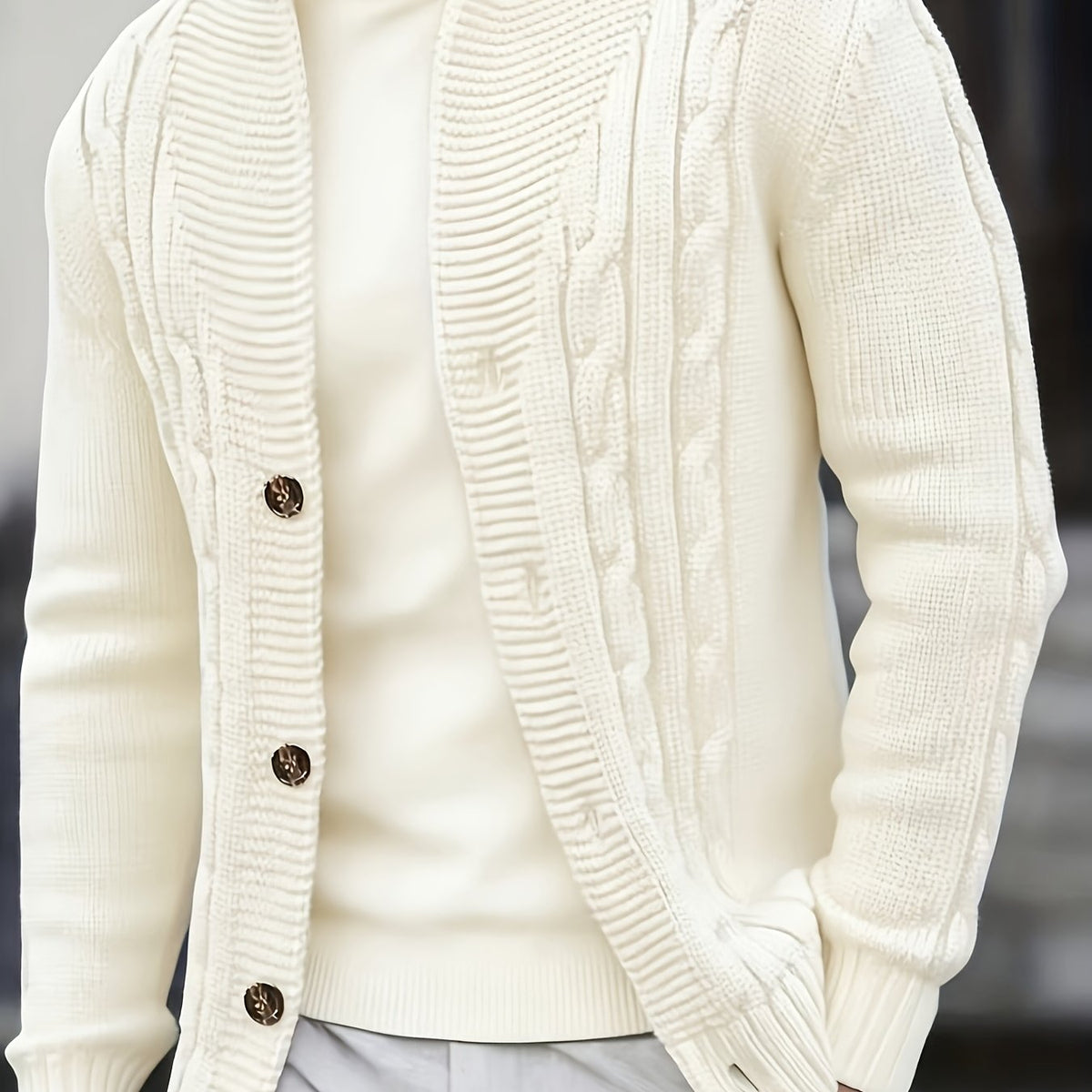 Ben | Men's Cable Knit Cardigan Sweater – Button Up Knit Cardigan