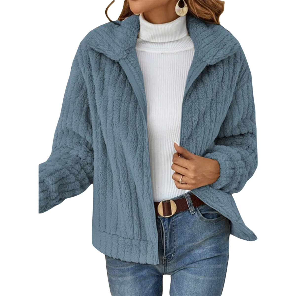 Ella | Women's Relaxed Fit Hooded Winter Jacket – Zip Front Winter Coat