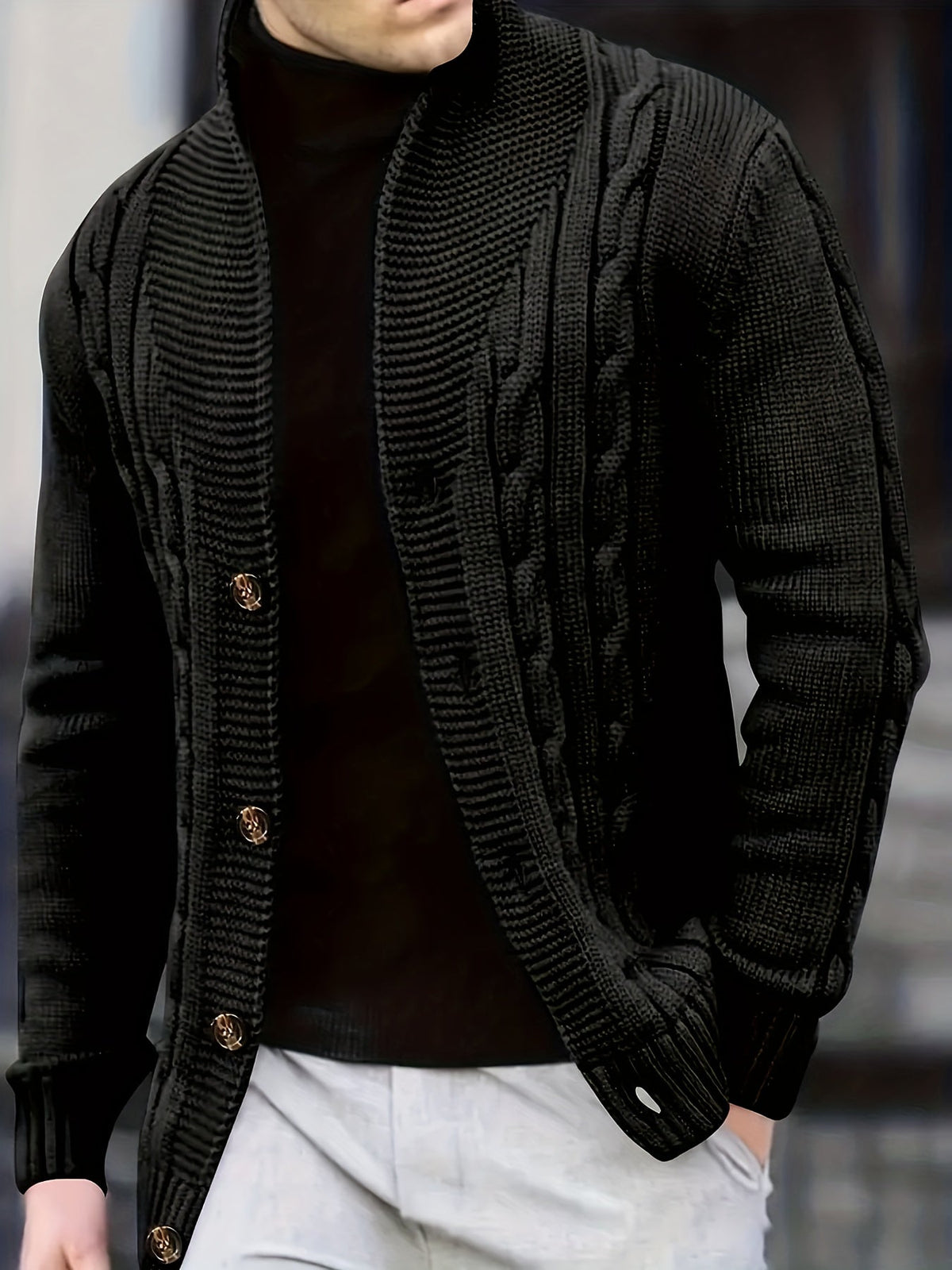 Ben | Men's Cable Knit Cardigan Sweater – Button Up Knit Cardigan