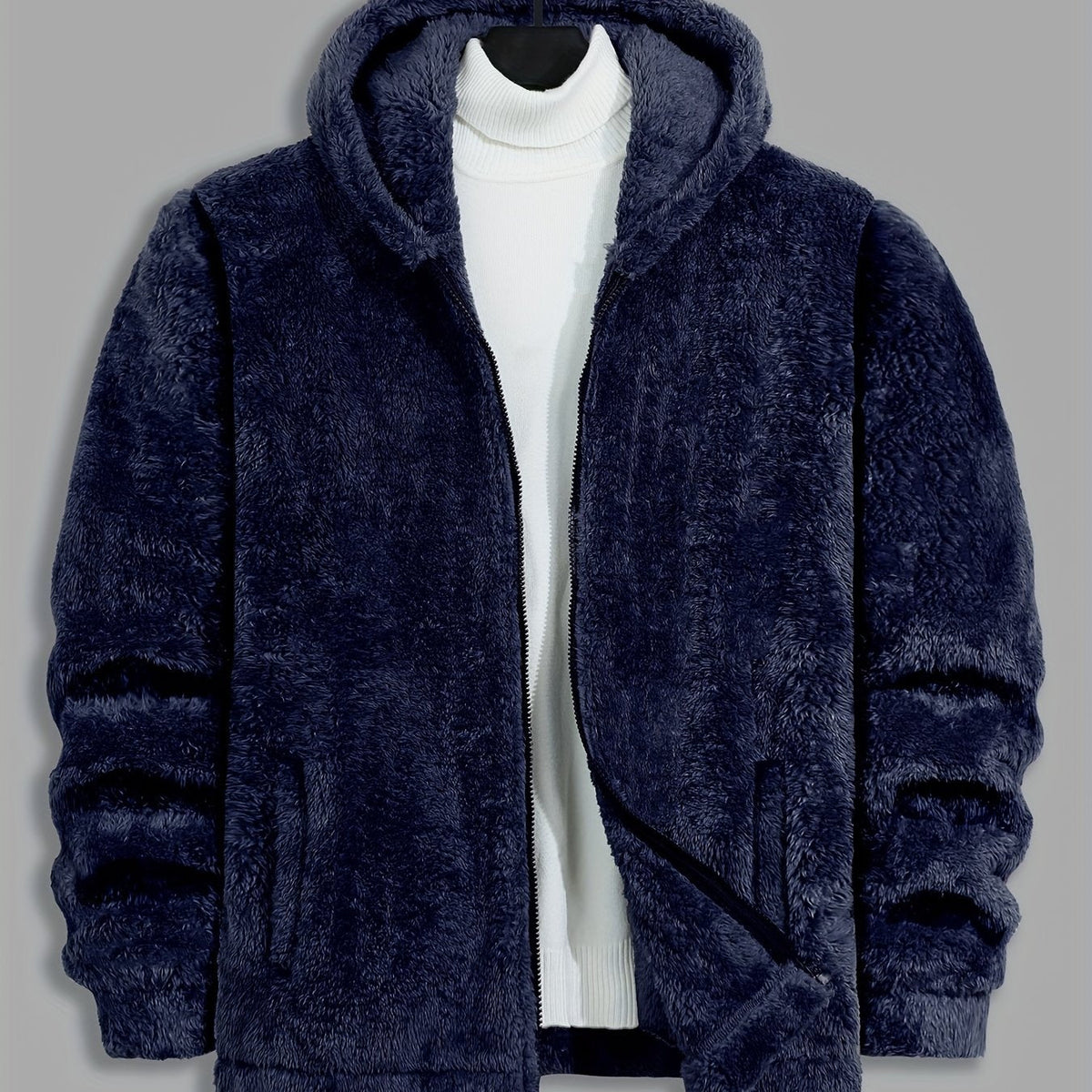 Ethan | Men's Plush Hooded Winter Jacket – Full Zip Winter Coat
