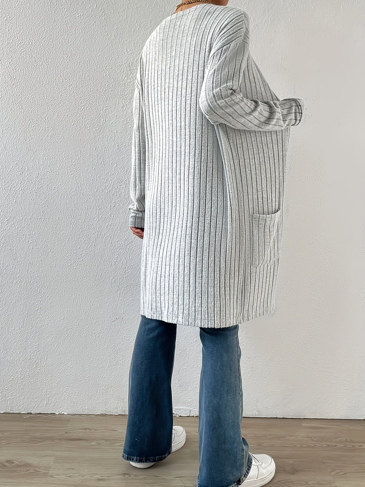 Delia | Women's Long Ribbed Cardigan Sweater – Open Front Knit Cardigan