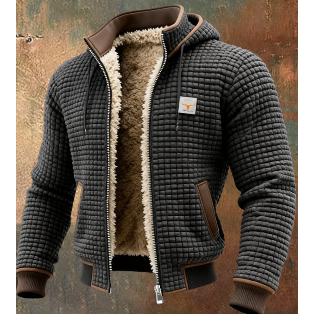 Hugo | Men's Sherpa Lined Quilted Winter Jacket – Hooded Winter Coat