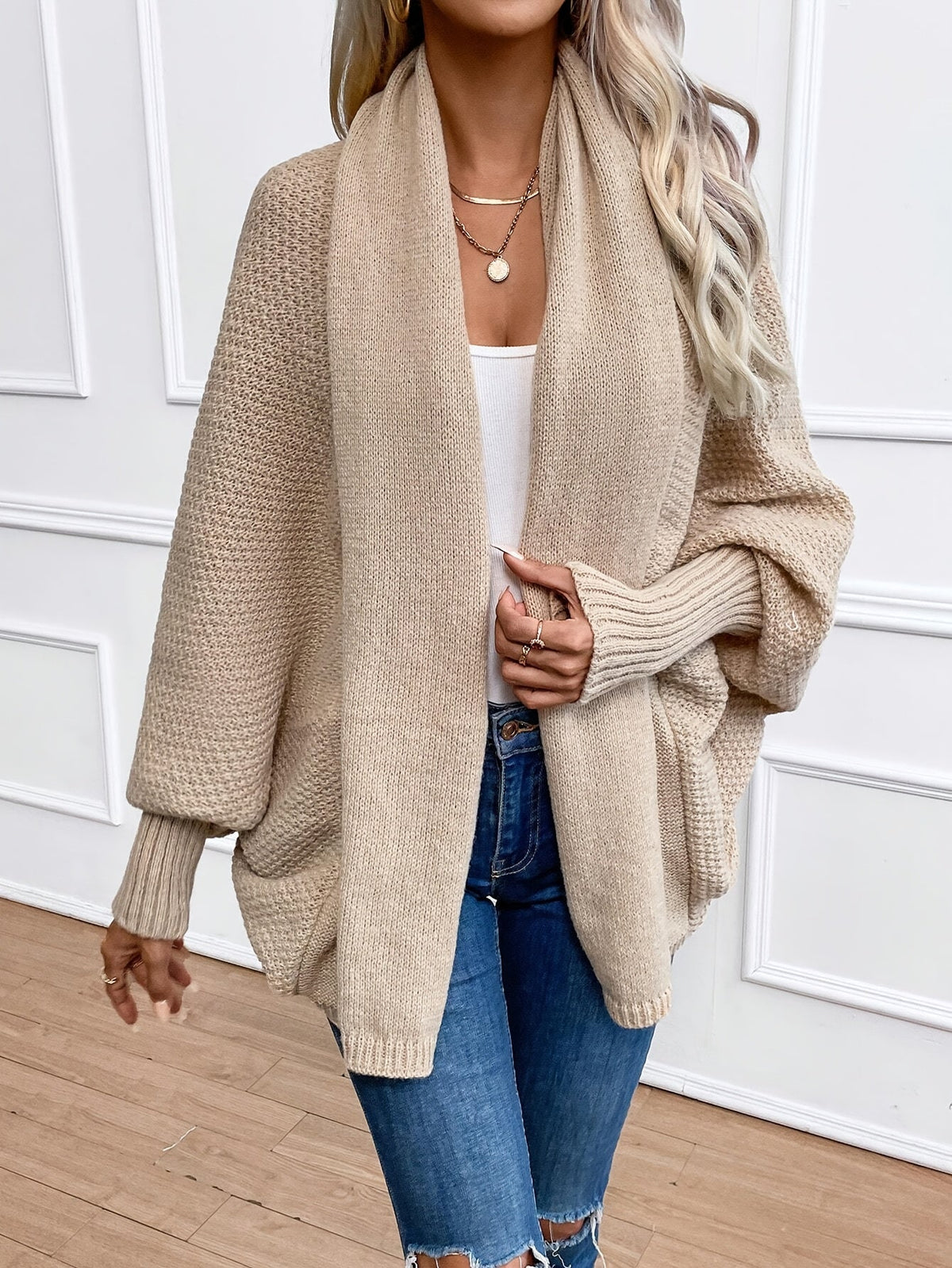 Vida | Women's Batwing Cardigan Sweater – Open Front Knit Cardigan