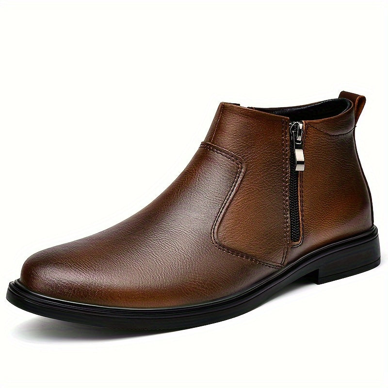 Dale | Men's Warm Lined Winter Boots – Zip Up Ankle Boots