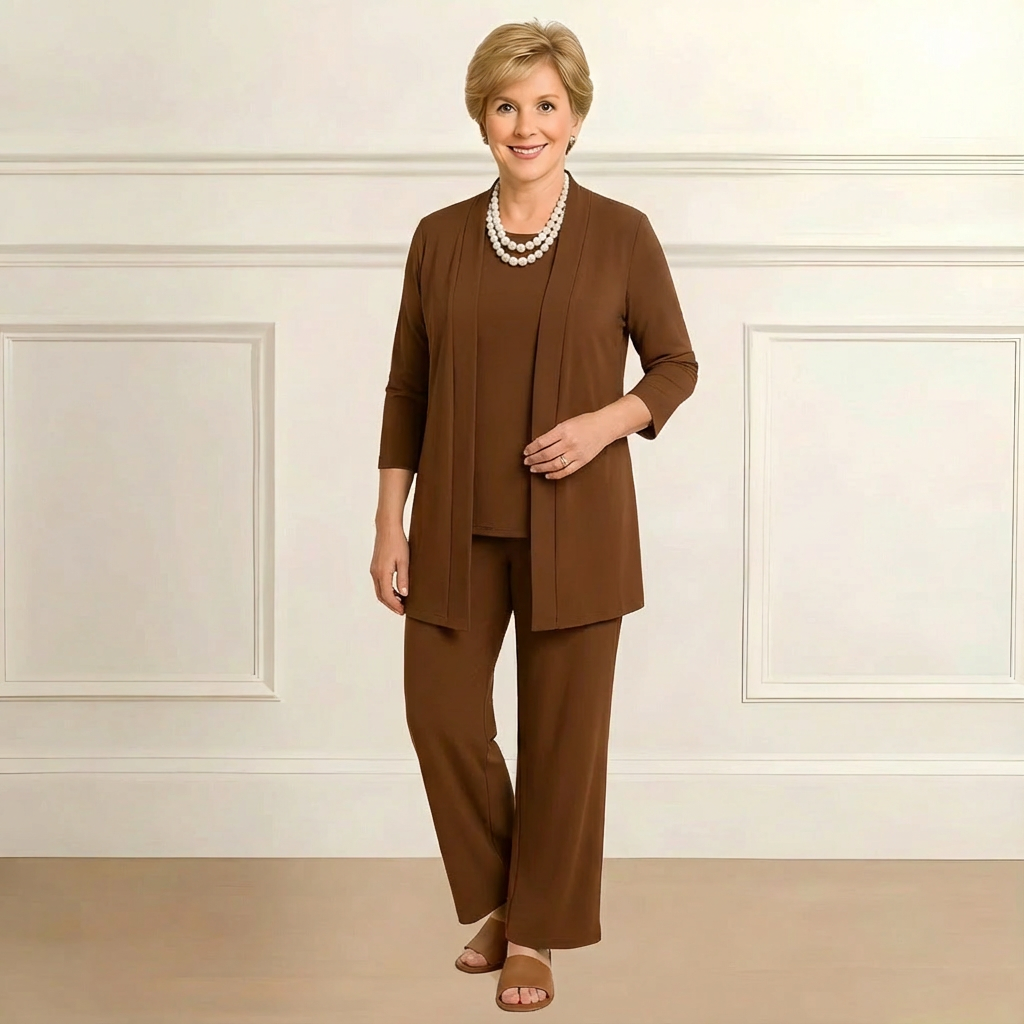 Adele | Women's Monochrome Three Piece Matching Set – Cardigan Lounge Set