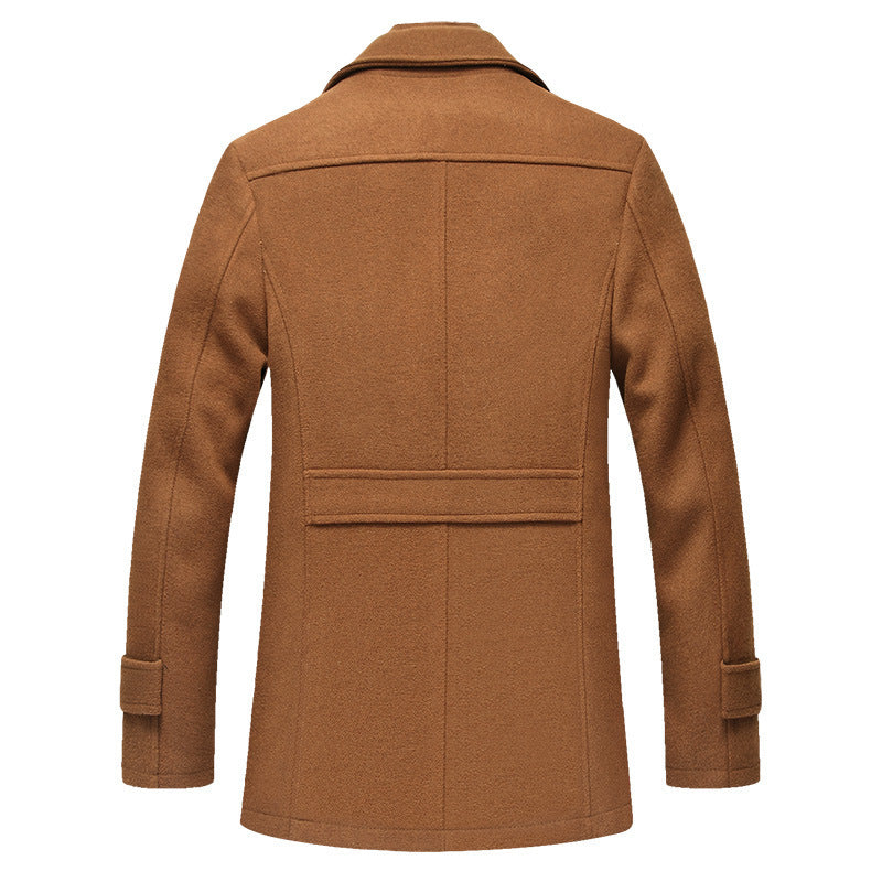 Oren | Men's Stand Collar Winter Coat – Tailored Wool Look Overcoat