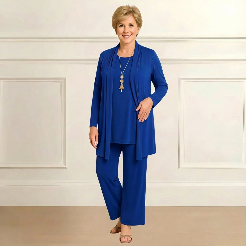 Adele | Women's Monochrome Three Piece Matching Set – Cardigan Lounge Set