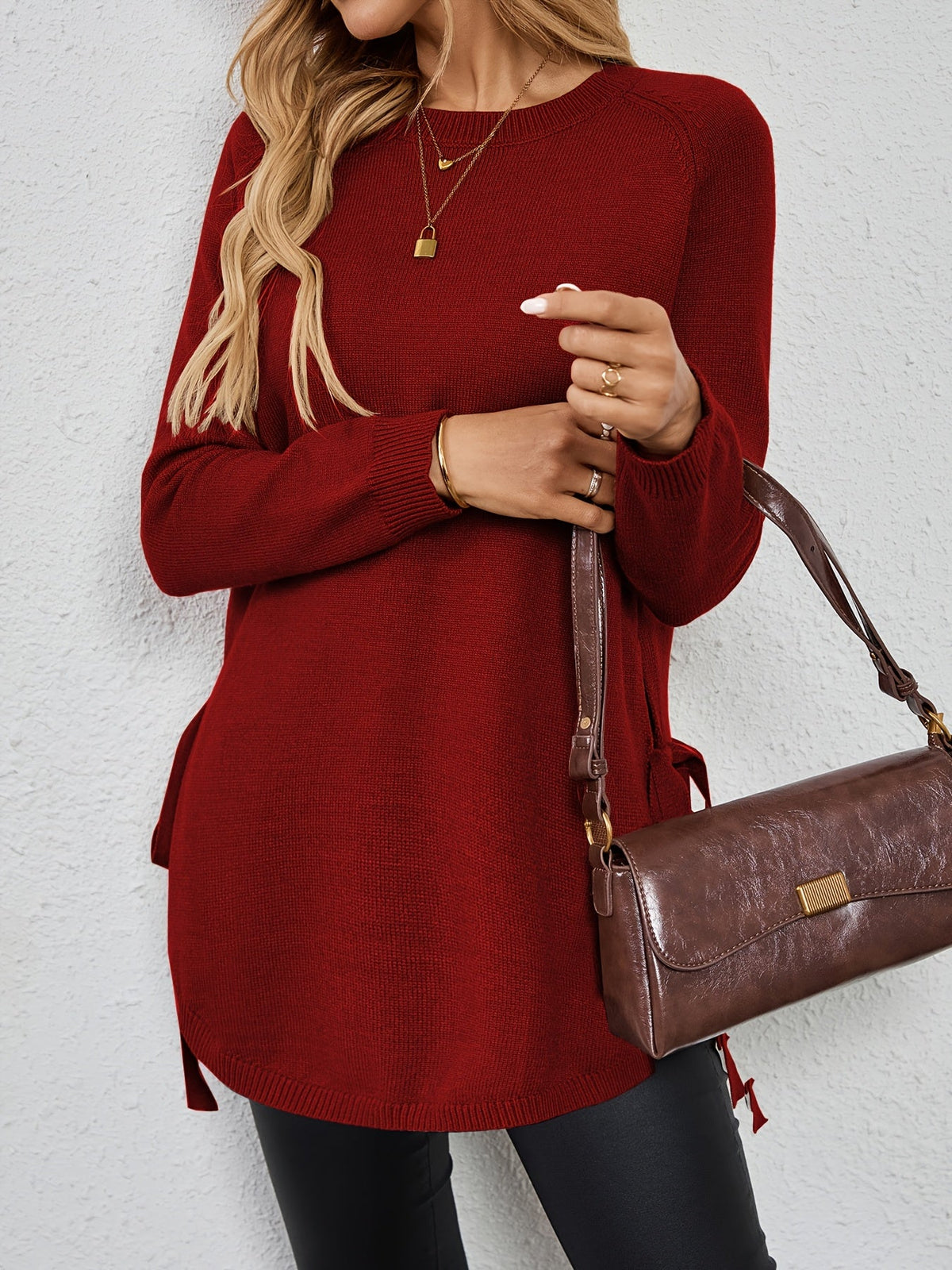 Uma | Women's Longline Knit Sweater – Relaxed Drape Pullover Tunic