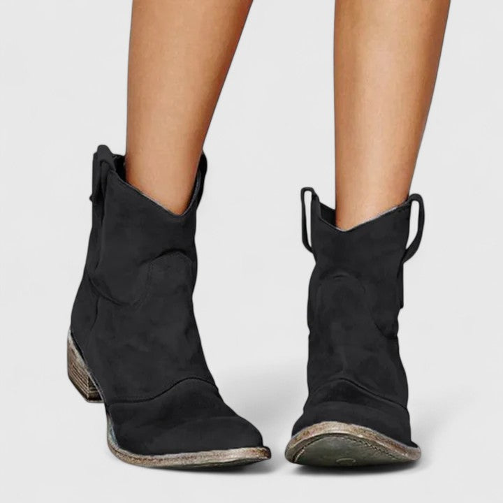 Ivy | Women's Western Ankle Boots – Black