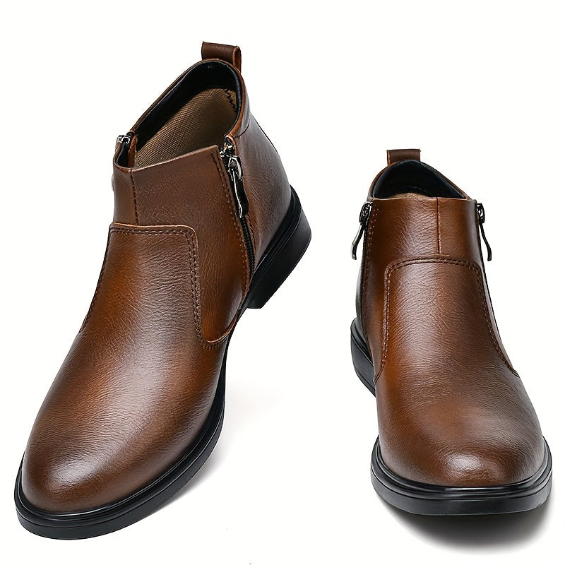 Dale | Men's Warm Lined Winter Boots – Zip Up Ankle Boots