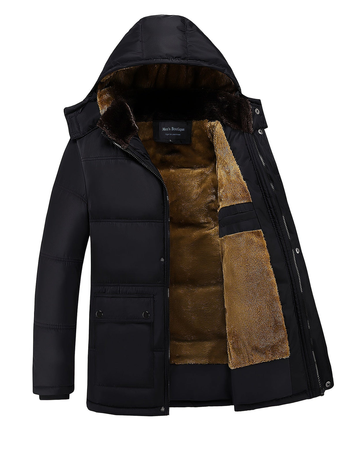 Sam | Men's Plush Lined Hooded Winter Jacket – Insulated Winter Coat