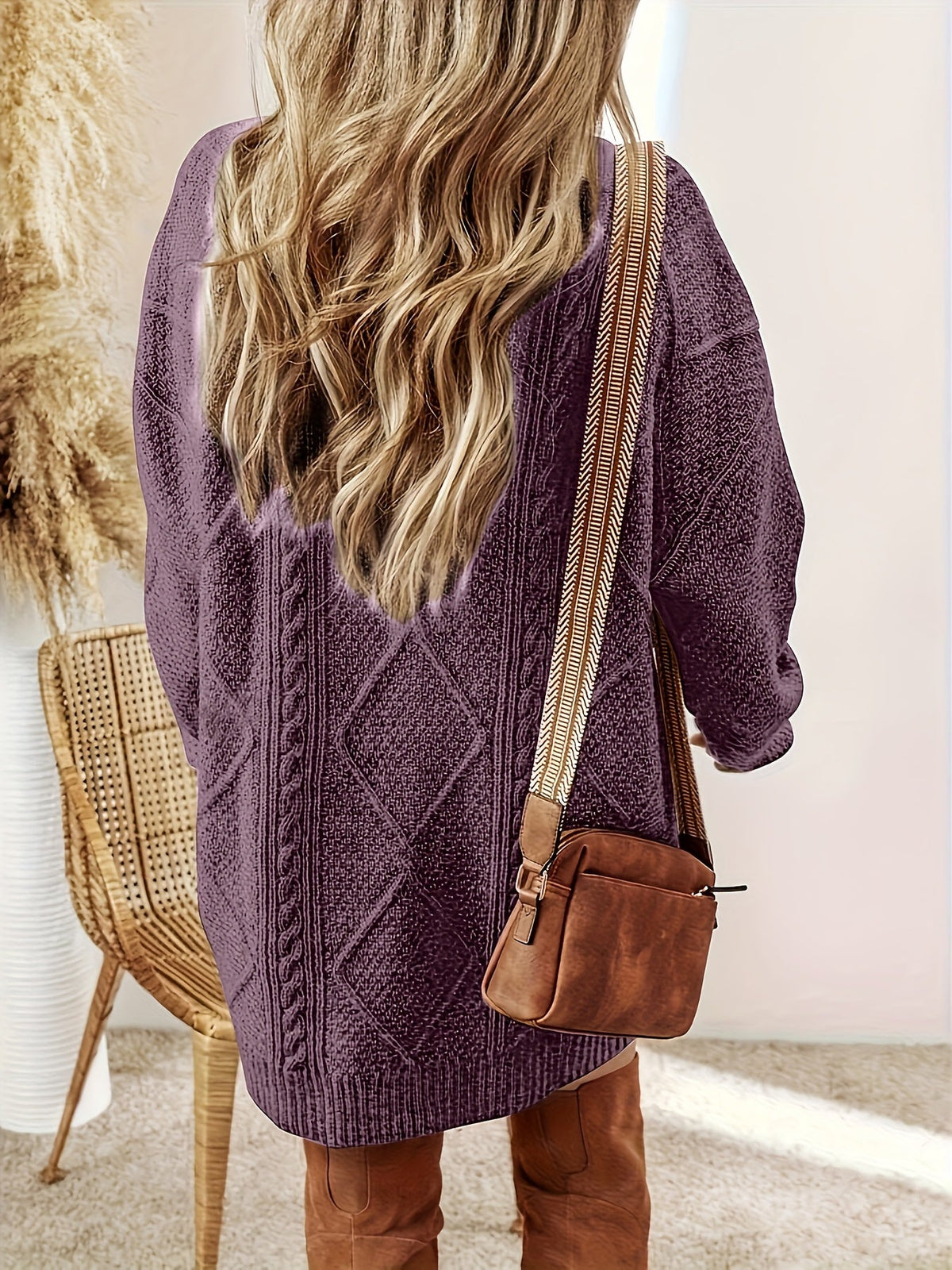 Hannah | Women's Cable Knit Sweater Dress – Relaxed Fall Dress