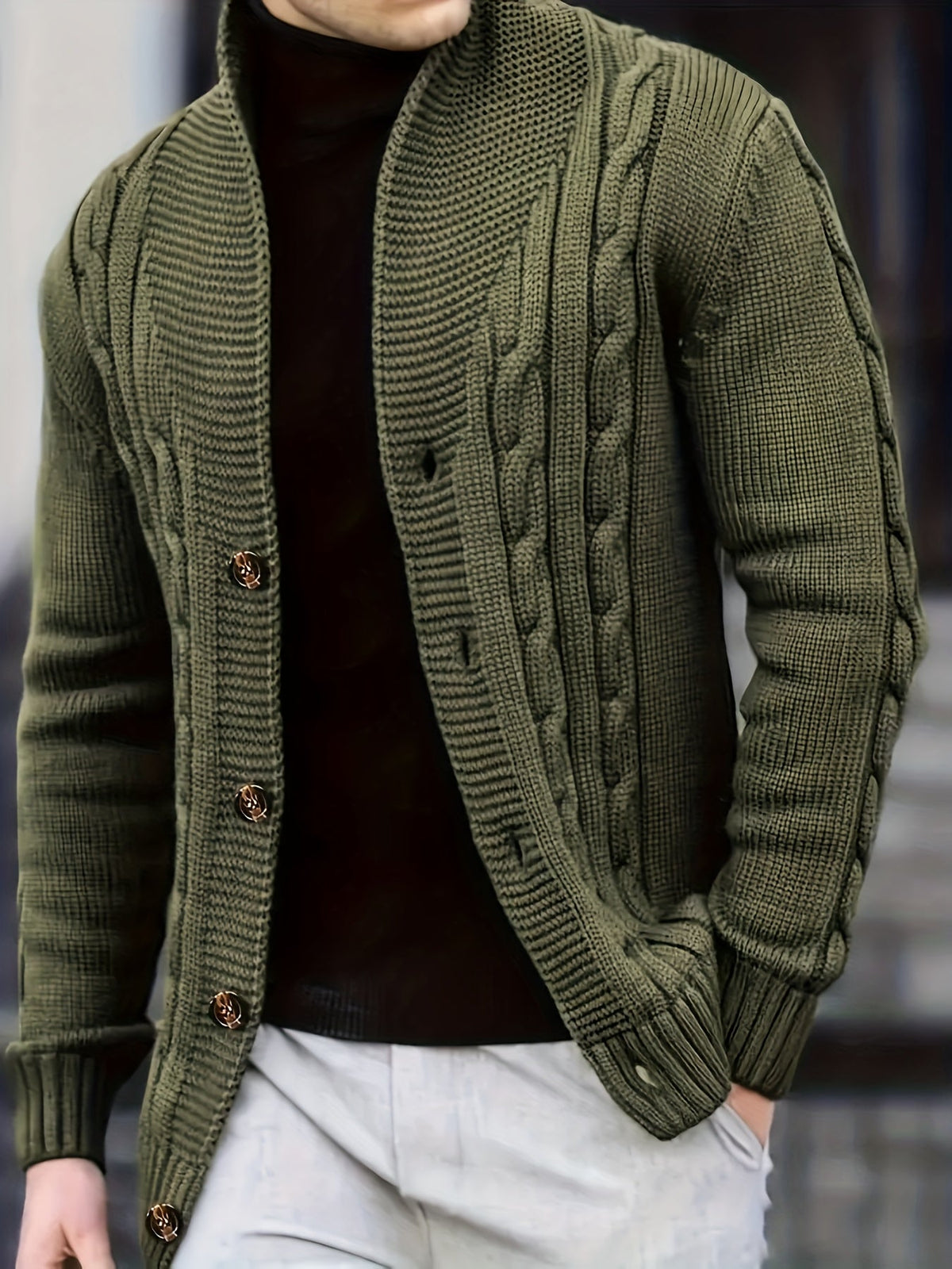 Ben | Men's Cable Knit Cardigan Sweater – Button Up Knit Cardigan