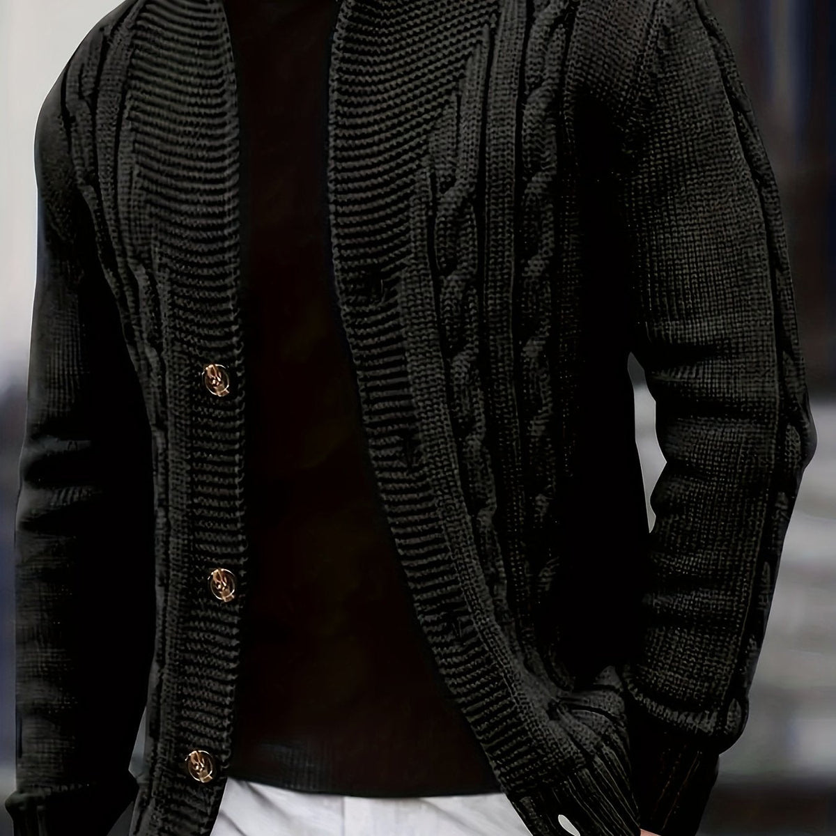 Ben | Men's Cable Knit Cardigan Sweater – Button Up Knit Cardigan