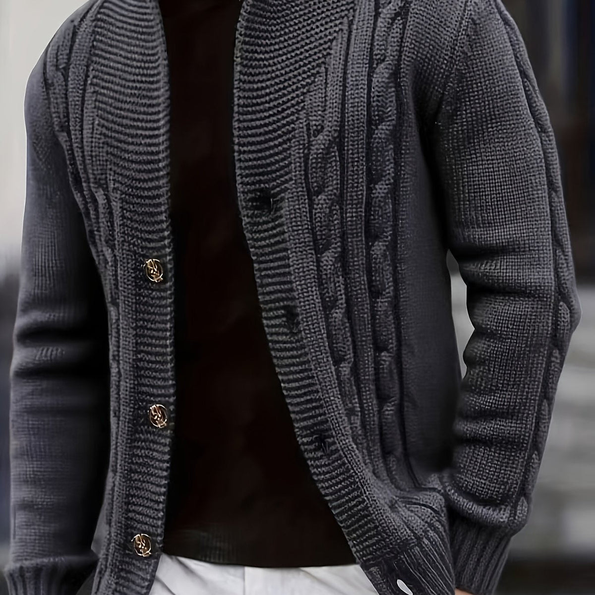 Ben | Men's Cable Knit Cardigan Sweater – Button Up Knit Cardigan