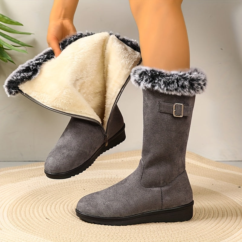 Lauren | Women's Plush Lined Winter Boots – Grey