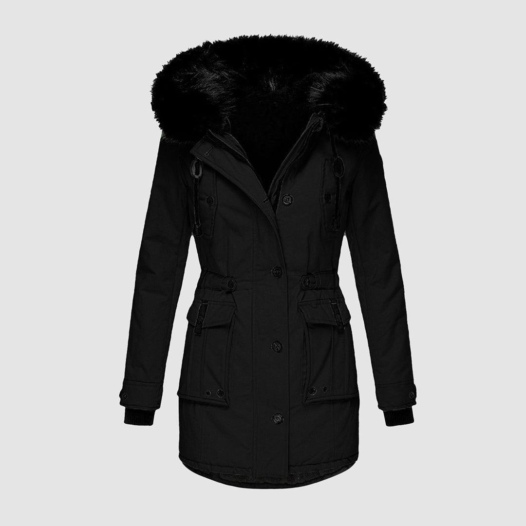 Noor | Women's Waterproof Faux Fur Hood Winter Coat – Longline Parka