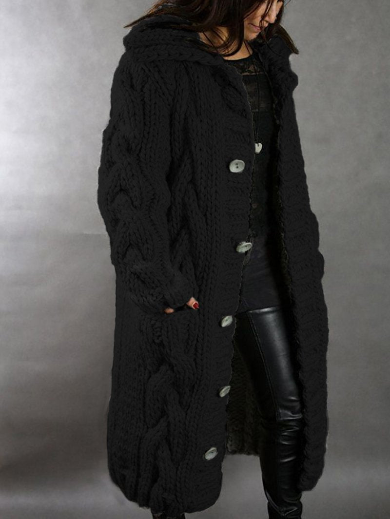 Ada | Women's Chunky Knit Winter Coat – Oversized Cardigan Coat