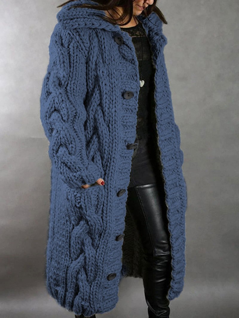 Ada | Women's Chunky Knit Winter Coat – Oversized Cardigan Coat