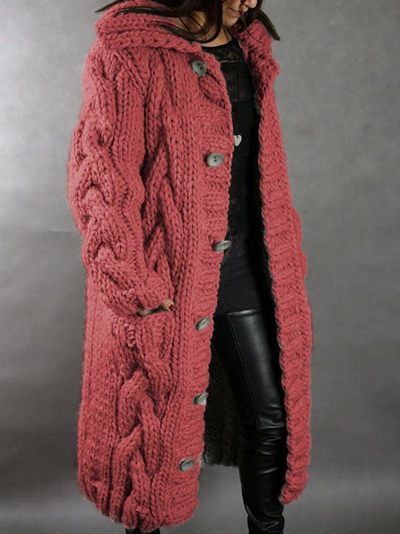 Ada | Women's Chunky Knit Winter Coat – Oversized Cardigan Coat